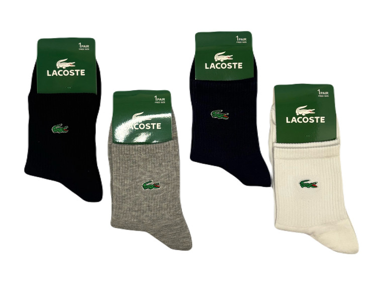 جوراب اسپرت نخ پنبه نیمساق مردانه گلدوزی Lacoste