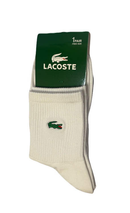 جوراب اسپرت نخ پنبه نیمساق مردانه گلدوزی Lacoste