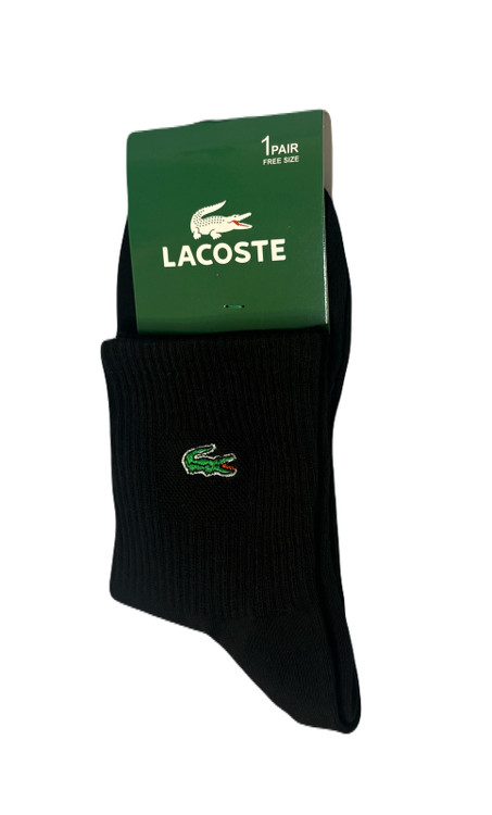 جوراب اسپرت نخ پنبه نیمساق مردانه گلدوزی Lacoste