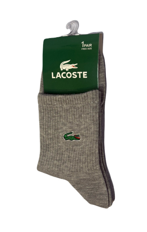جوراب اسپرت نخ پنبه نیمساق مردانه گلدوزی Lacoste