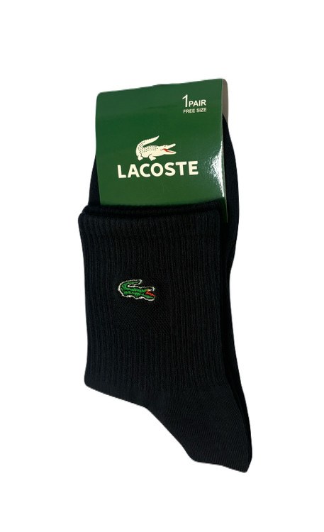 جوراب اسپرت نخ پنبه نیمساق مردانه گلدوزی Lacoste