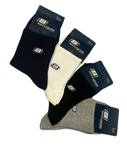 جوراب اسپرت نخ پنبه نمیساق مردانه گلدوزی Skechers