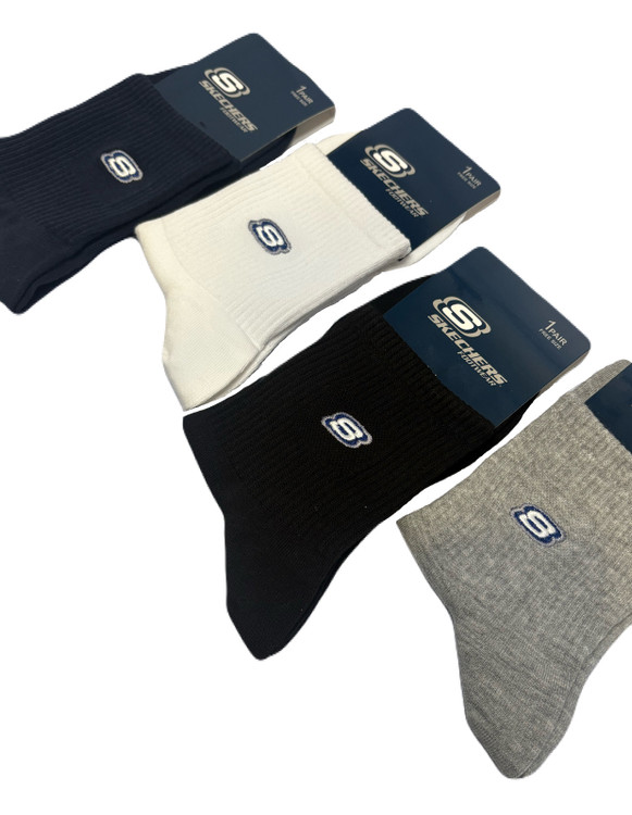 جوراب اسپرت نخ پنبه نمیساق مردانه گلدوزی Skechers