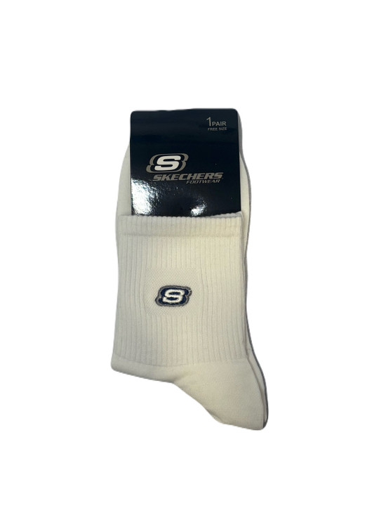 جوراب اسپرت نخ پنبه نمیساق مردانه گلدوزی Skechers