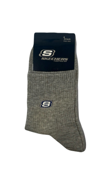 جوراب اسپرت نخ پنبه نمیساق مردانه گلدوزی Skechers