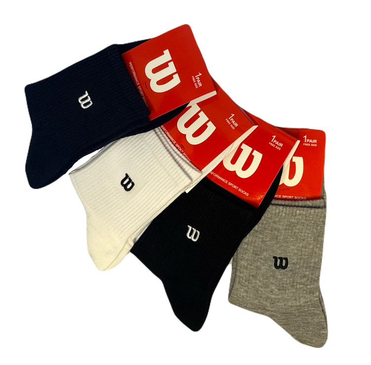 جوراب اسپرت نخ پنبه نیمساق مردانه گلدوزی Wilson