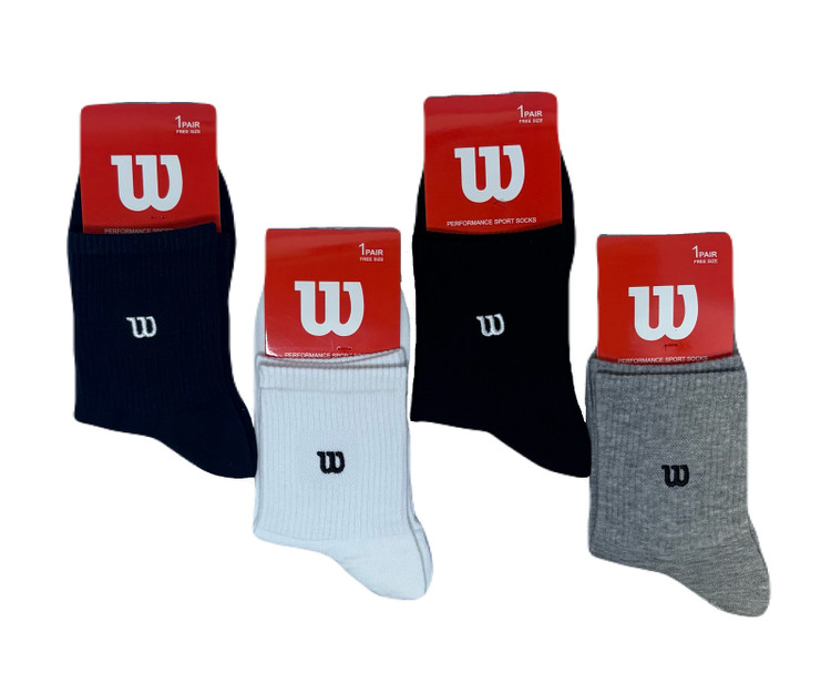 جوراب اسپرت نخ پنبه نیمساق مردانه گلدوزی Wilson