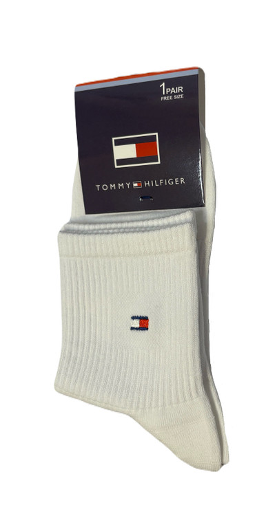 جوراب اسپرت نخ پنبه نیمساق مردانه گلدوزی Tommy