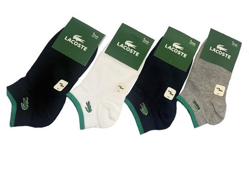 جوراب اسپرت نخ پنبه مچی Unisex گلدوزی Lacoste