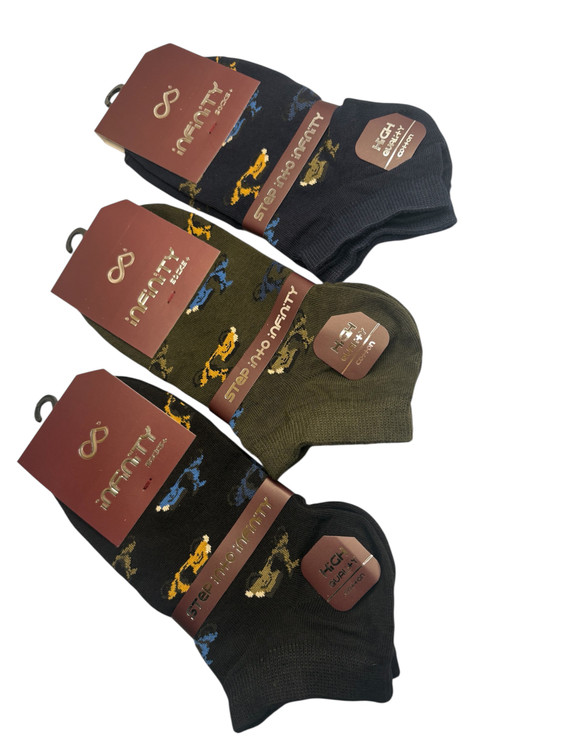 جوراب کلاسیک اعلا نخ پنبه مچی مردانه Infinity طرح وسپا