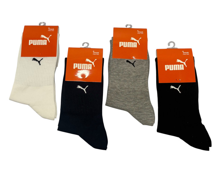 جوراب اسپرت نخ پنبه ساقدار مردانه گلدوزی PUMA