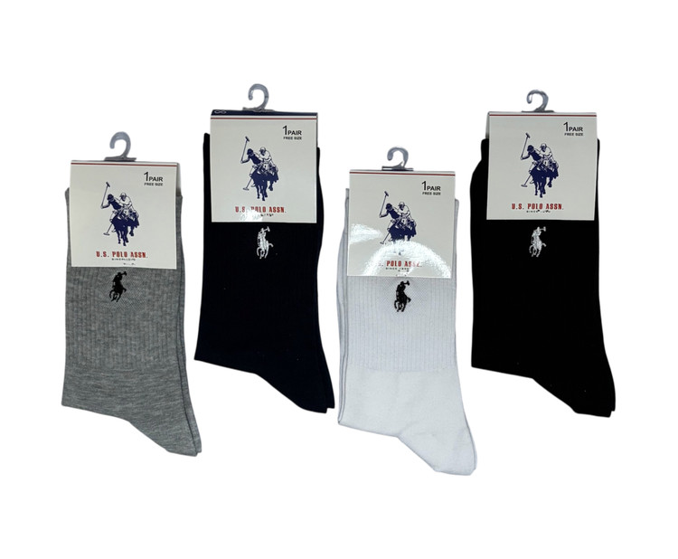 جوراب اسپرت نخ پنبه ساقدار مردانه گلدوزی POLO