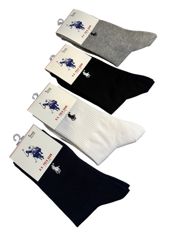 جوراب اسپرت نخ پنبه ساقدار مردانه گلدوزی POLO