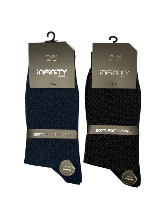 جوراب کلاسیک نخ پنبه ساقدار مردانه Infinity طرح 2