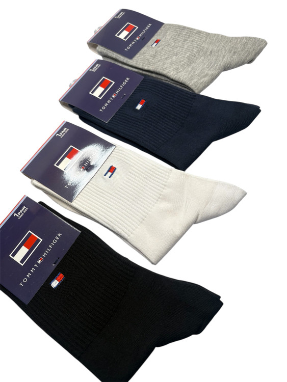 جوراب اسپرت نخ پنبه ساقدار مردانه گلدوزی Tommy