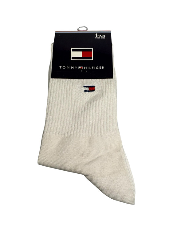 جوراب اسپرت نخ پنبه ساقدار مردانه گلدوزی Tommy