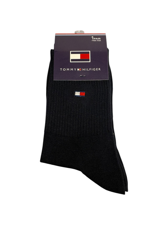 جوراب اسپرت نخ پنبه ساقدار مردانه گلدوزی Tommy