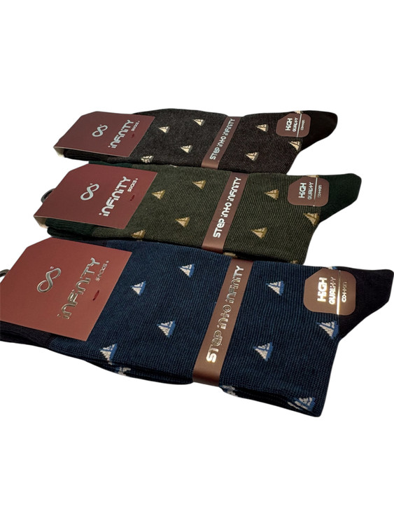 جوراب کلاسیک اعلا نخ پنبه ساقدار مردانه Infinity طرح قایق