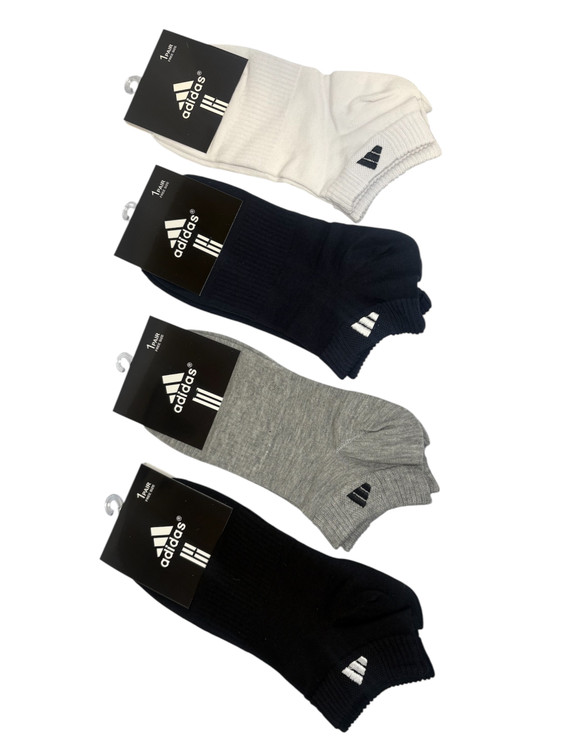 جوراب اسپرت نخ پنبه مچی مردانه گلدوزی Adidas