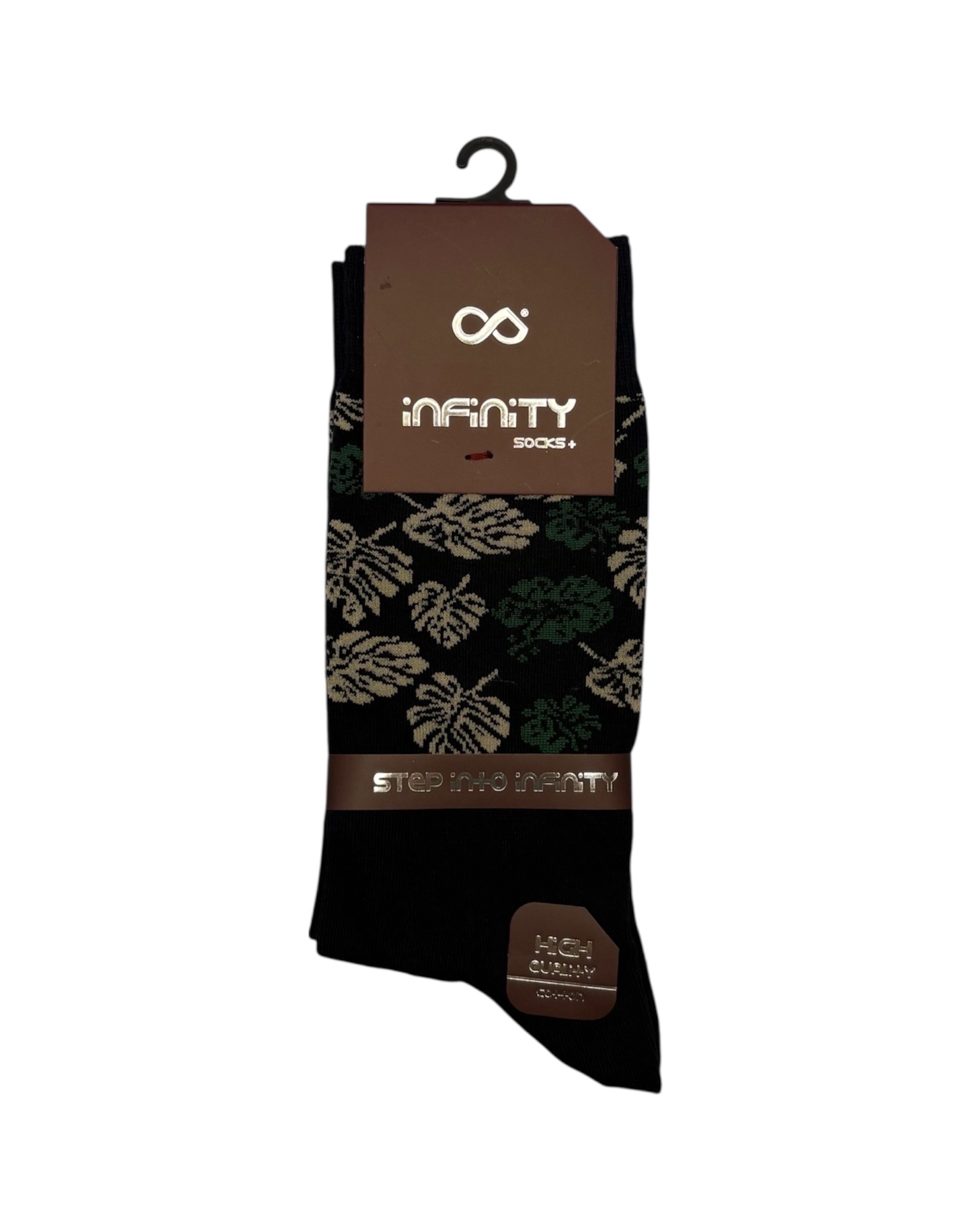جوراب کلاسیک اعلا نخ پنبه درجه یک ترک ساقدار مردانه iNFiNiTY طرح گل