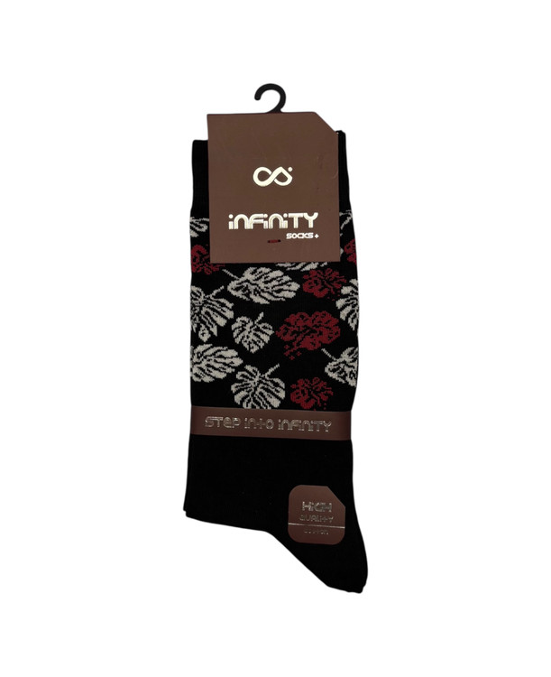 جوراب کلاسیک اعلا نخ پنبه ساقدار مردانه Infinity طرح گل