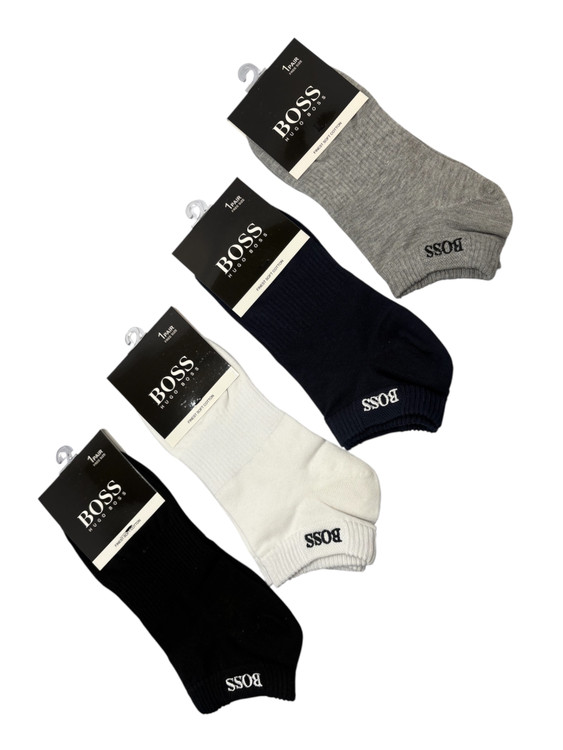 جوراب اسپرت نخ پنبه مچی مردانه گلدوزی BOSS