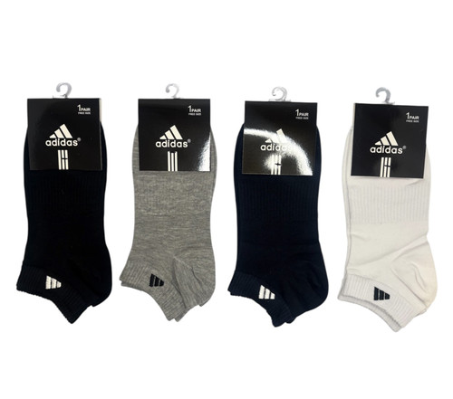 جوراب اسپرت نخ پنبه مچی مردانه گلدوزی Adidas