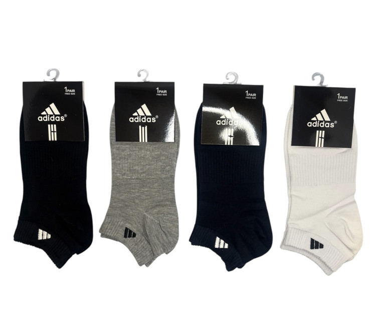 جوراب اسپرت نخ پنبه مچی مردانه گلدوزی Adidas