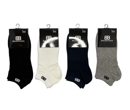 جوراب اسپرت نخ پنبه مچی مردانه گلدوزی BALENCIAGA