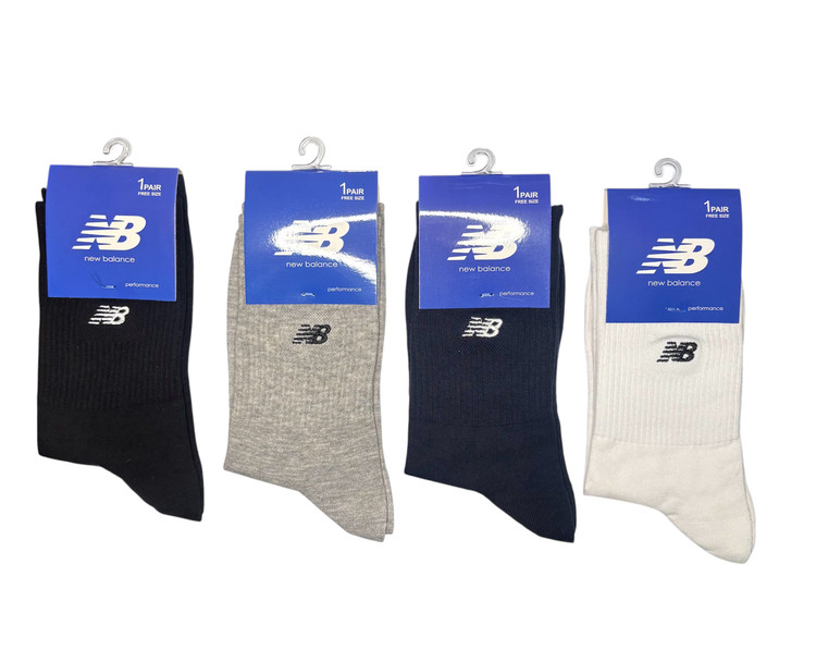 جوراب اسپرت نخ پنبه ساقدار مردانه گلدوزی new balance