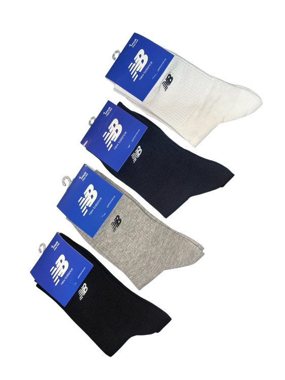 جوراب اسپرت نخ پنبه ساقدار مردانه گلدوزی new balance