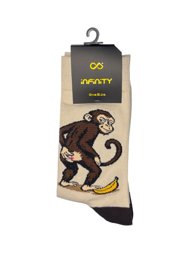 جوراب فانتزی نخ پنبه ساقدار Unisex طرح میمون