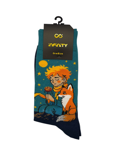 جوراب فانتزی نخ پنبه ساقدار Unisex طرح شازده کوچولو