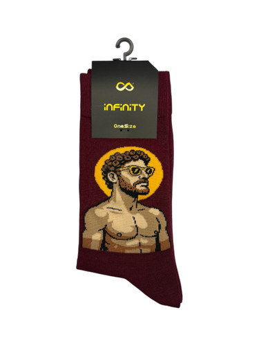 جوراب فانتزی نخ پنبه ساقدار Unisex طرح یونانی