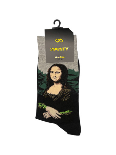 جوراب فانتزی نخ پنبه ساقدار Unisex طرح مونالیزا