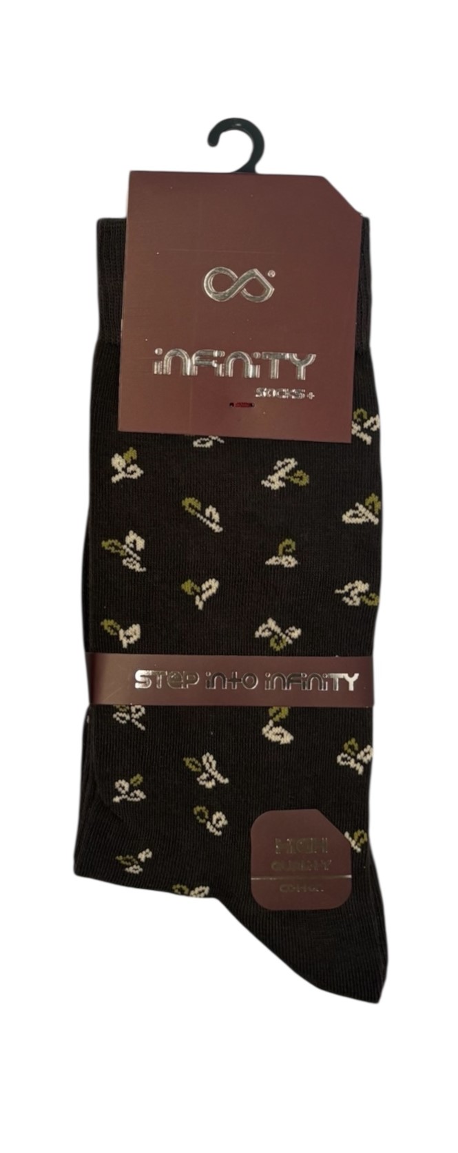 جوراب کلاسیک اعلا نخ پنبه درجه یک ترک ساقدار مردانه iNFiNiTY طرح برگ