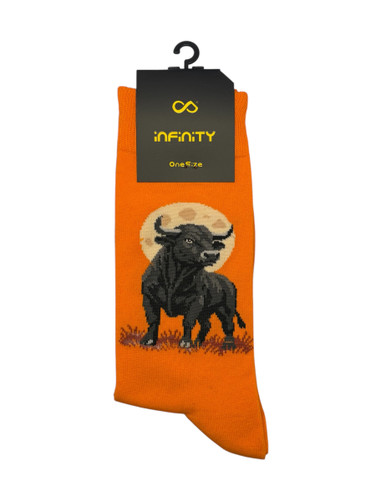 جوراب فانتزی نخ پنبه ساقدار Unisex طرح بوفالو