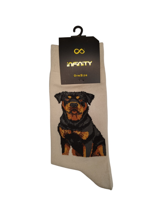 جوراب فانتزی نخ پنبه ساقدار Unisex طرح روتوایلر