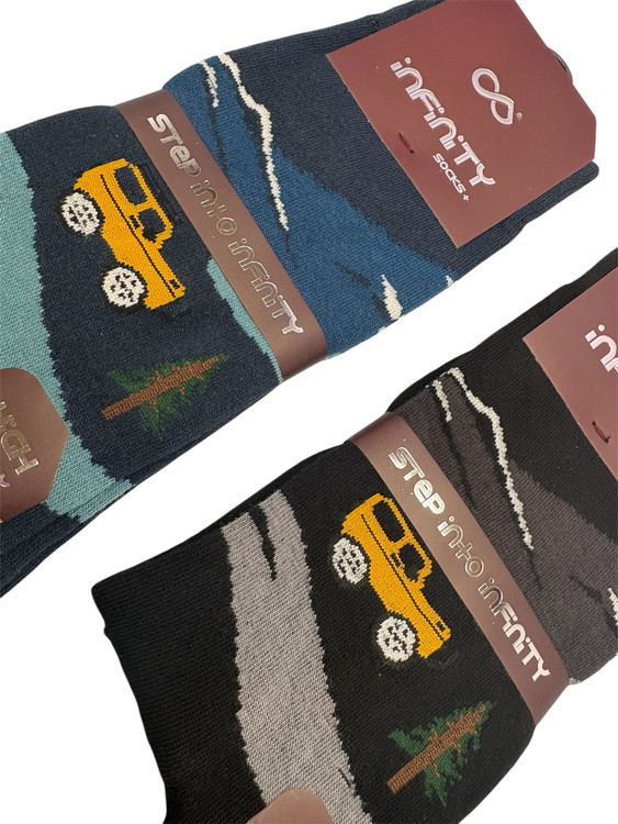 جوراب کلاسیک اعلا نخ پنبه ساقدار مردانه Infinity طرح ماشین