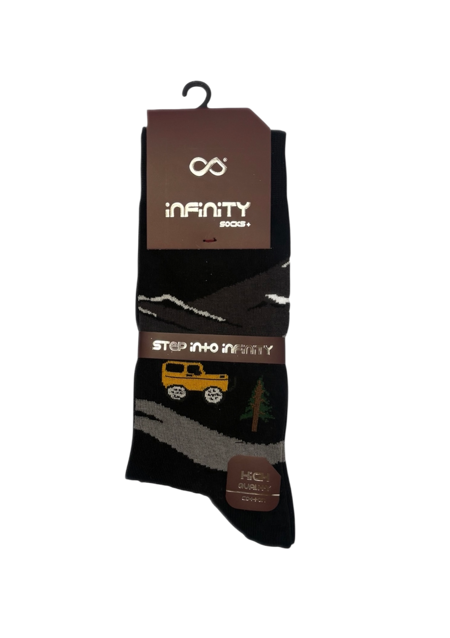 جوراب کلاسیک اعلا نخ پنبه درجه یک ترک ساقدار مردانه iNFiNiTY طرح ماشین
