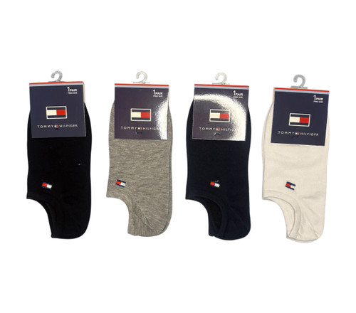 جوراب اسپرت نخ پنبه زیرقوزکی مردانه گلدوزی Tommy