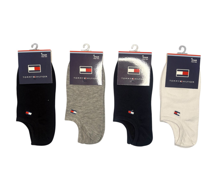 جوراب اسپرت نخ پنبه زیرقوزکی مردانه گلدوزی Tommy