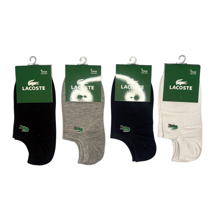جوراب اسپرت نخ پنبه زیرقوزکی مردانه گلدوزی Lacoste