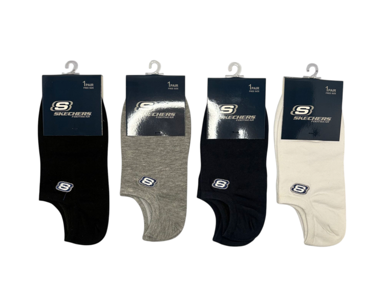 جوراب اسپرت نخ پنبه زیرقوزکی مردانه گلدوزی Skechers