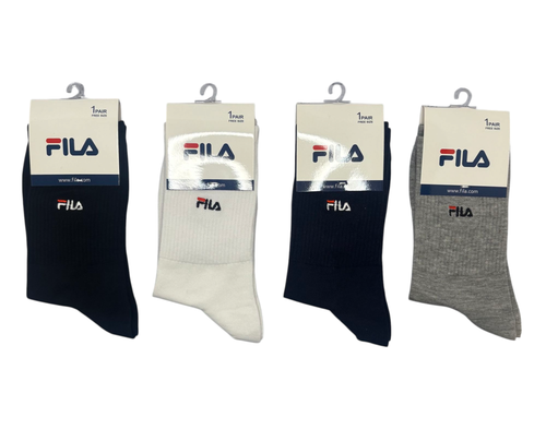 جوراب اسپرت نخ پنبه ساقدار مردانه گلدوزی FILA