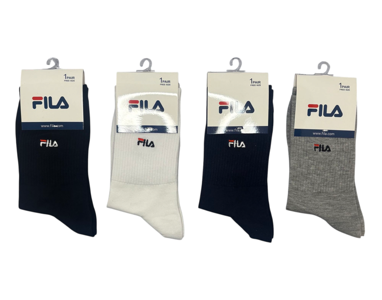جوراب اسپرت نخ پنبه ساقدار مردانه گلدوزی FILA