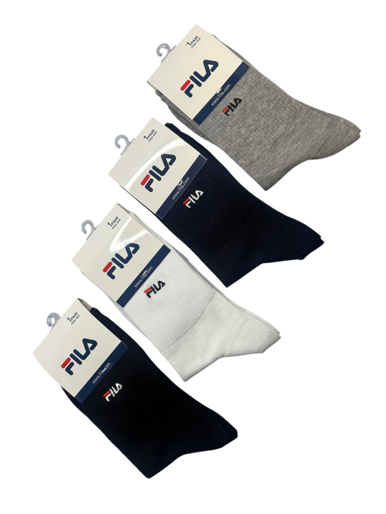 جوراب اسپرت نخ پنبه ساقدار مردانه گلدوزی FILA