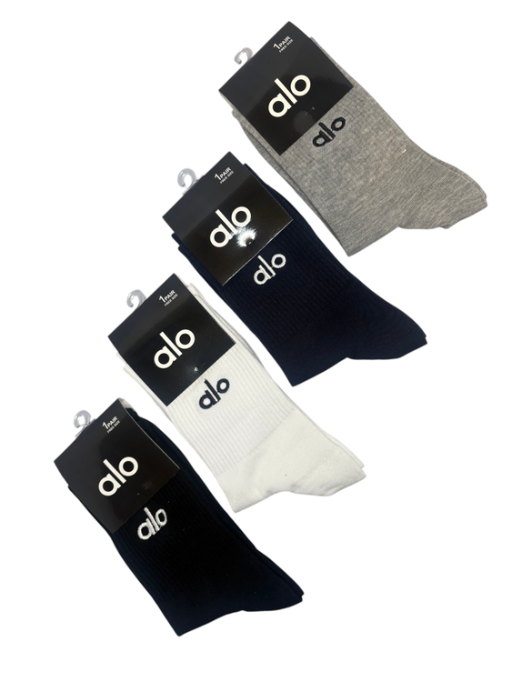 جوراب اسپرت نخ پنبه ساقدار مردانه گلدوزی alo