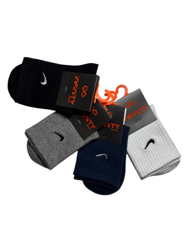 جوراب اسپرت نخ پنبه ساقدار بچگانه گلدوزی Nike