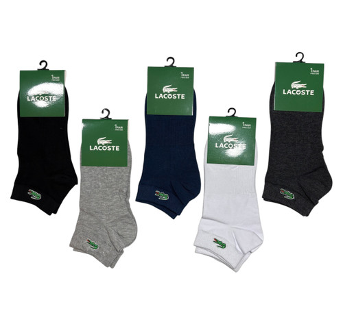جوراب اسپرت نخ پنبه درجه یک مچی مردانه گلدوزی LACOSTE